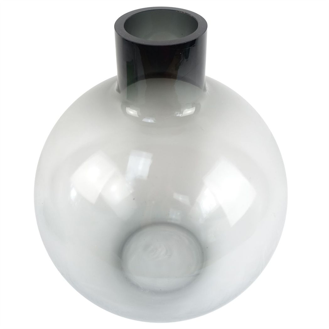 Leaf Extra Large 40cm Grey Smoke Glass Bottle Vase