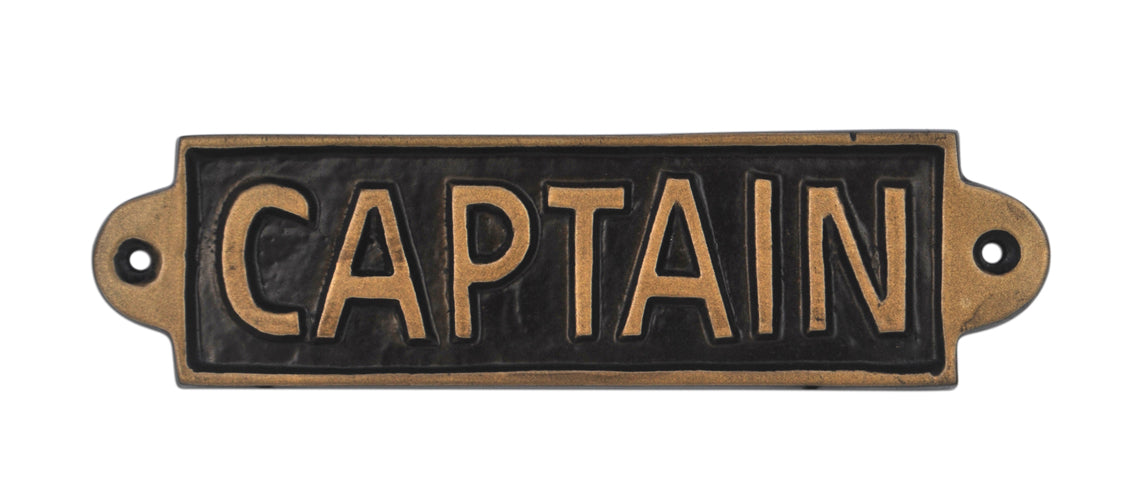 CAPTAIN Hand Finished Metal Door Sign