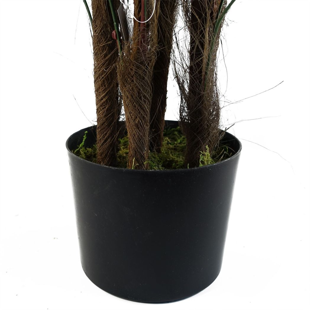 Leaf 120cm Artificial Fan Palm Tree in Weighted Black Pot