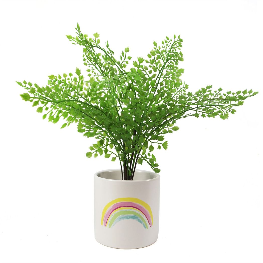 Leaf 12cm Ceramic Rainbow Multicolour Indoor Plant Planter