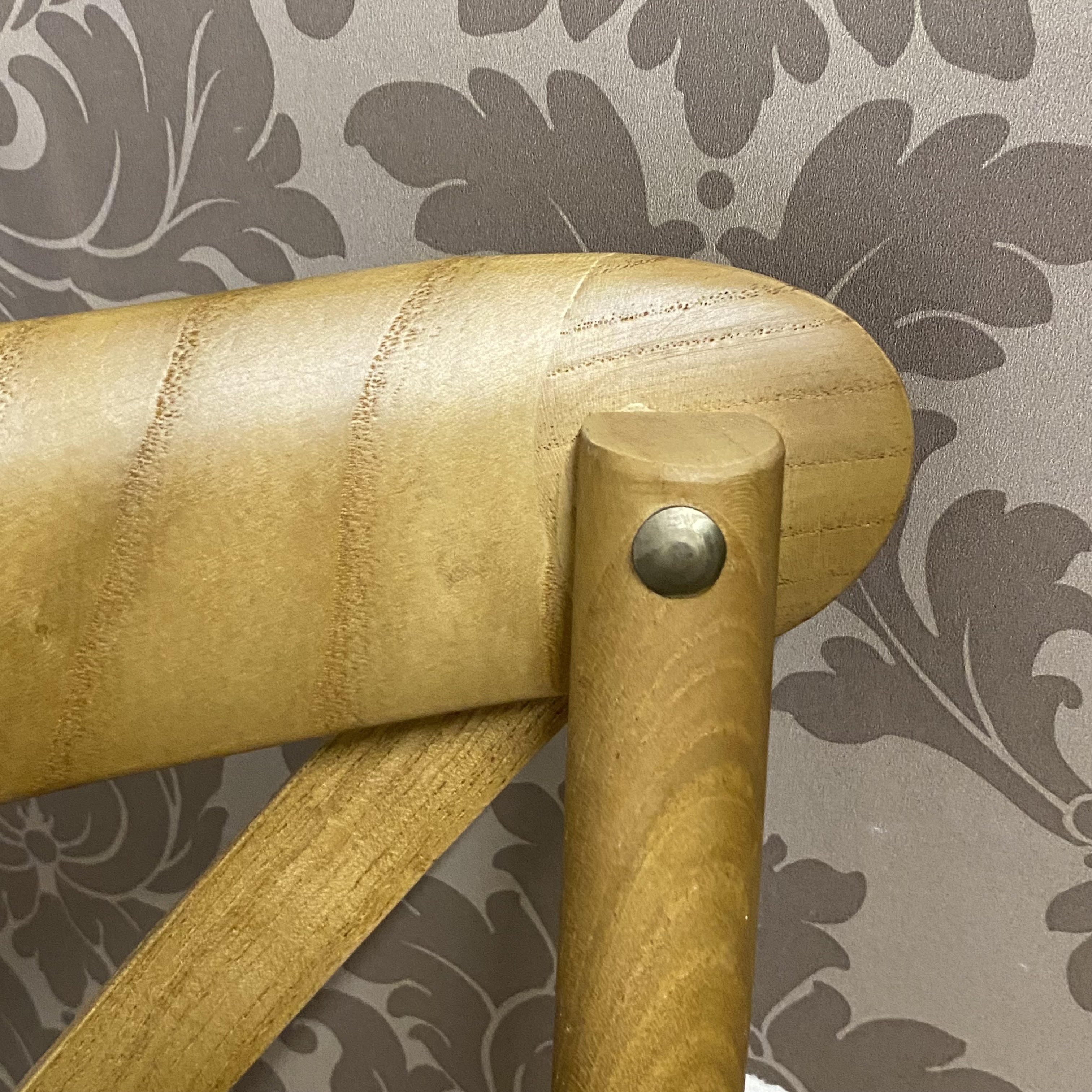 Natural French Cross Back Chair, Elm Wood, Stackable, Indoor Use, 46 x 49 x 88 cm