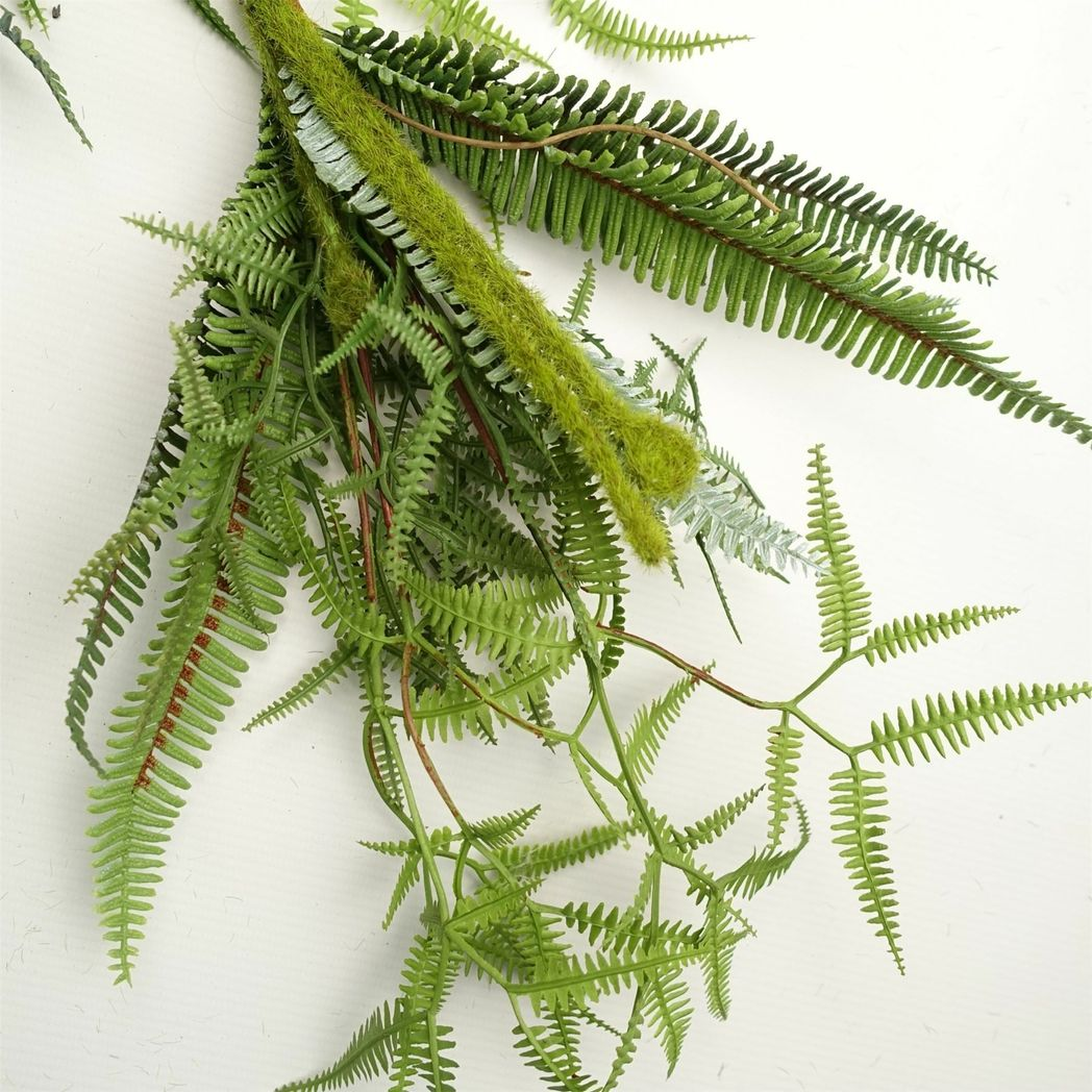 Leaf 180cm Artificial Trailing Hanging Fern Garland, Realistic Handmade Plastic Foliage, Arrangeable Wired Stems