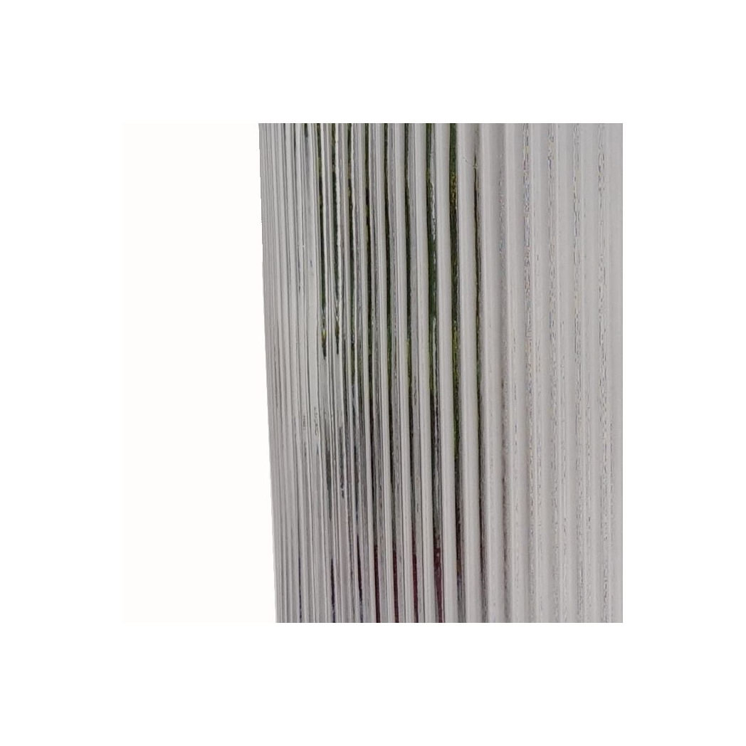 Leaf 31cm Clear Ridged Offset Glass Vase