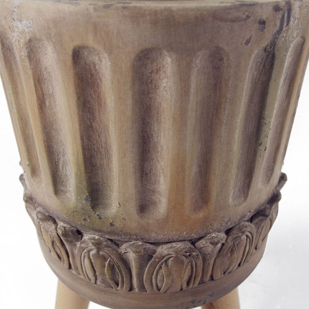 Leaf Zandi Roman Fibreglass Composite Large Planter 40cm x 21.5cm Rustic Hand-Finished Indoor Planter