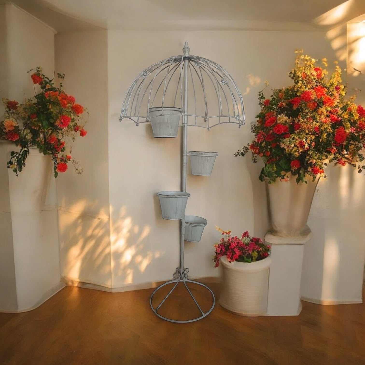 MSL 130cm Cream Metal Garden Planter