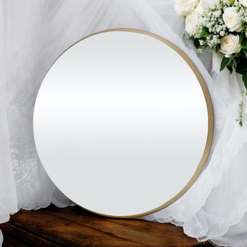 MSL 50x50cm Gold Bevelled Mirror, Handcrafted Modern Twist