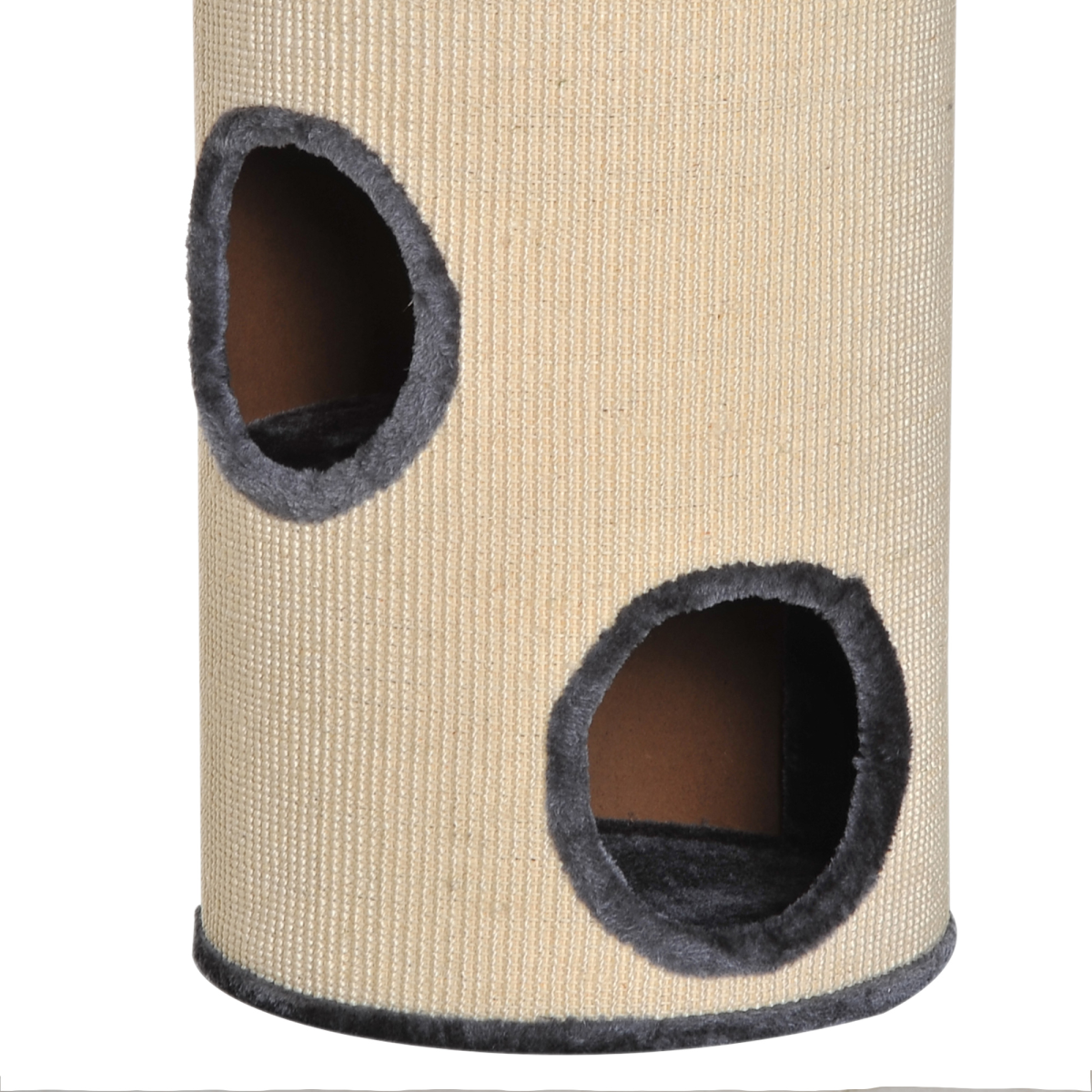 Cat Scratching Barrel Sisal Activity Center with 3 Dens and Observation Deck 70Hcm