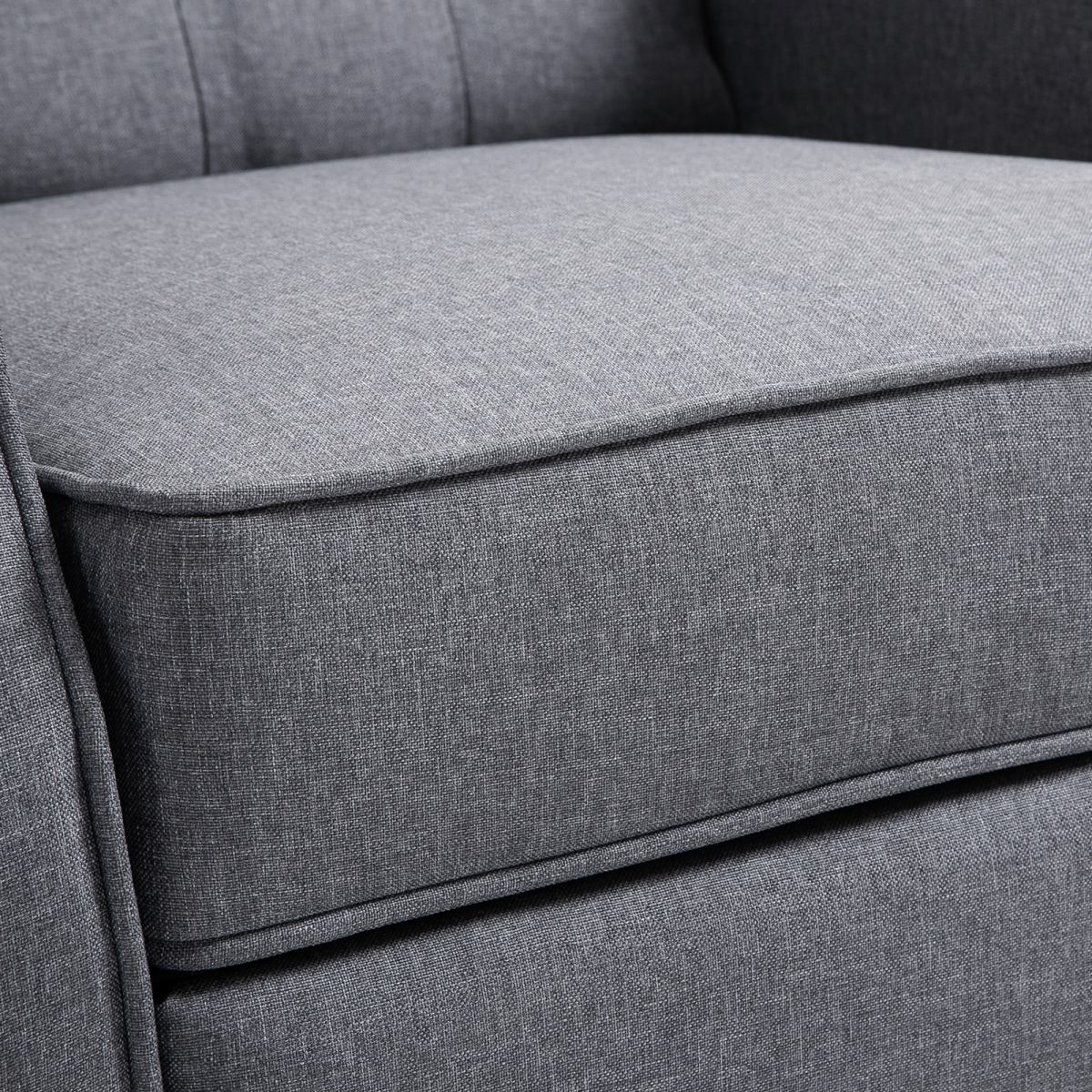 HOMCOM Light Grey Fabric Recliner Armchair with Footrest