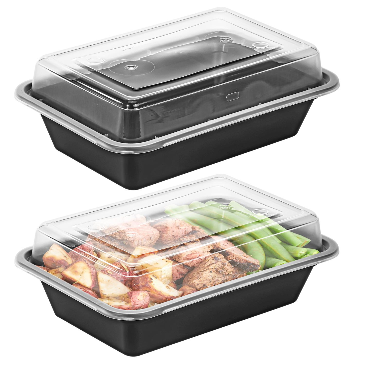 Vinsani 10 Pack 1-Compartment Meal Prep Containers with Airtight Leak-Resistant Lids