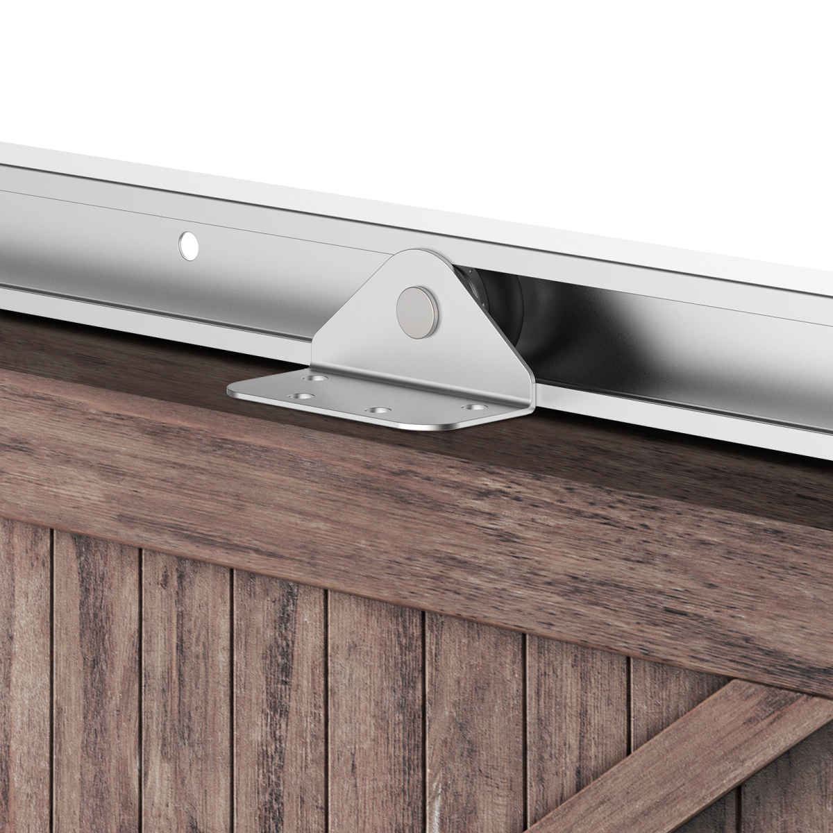 Sliding Barn Door Hardware Kit, 6FT 1860mm Track System, Metal Hardware for Single Wooden Door, 35kg Capacity, Fits 35-40mm Thick Doors