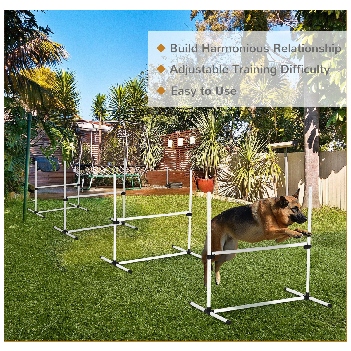 PawHut Free-Standing Adjustable Dog Agility Jump Set with Carry Case