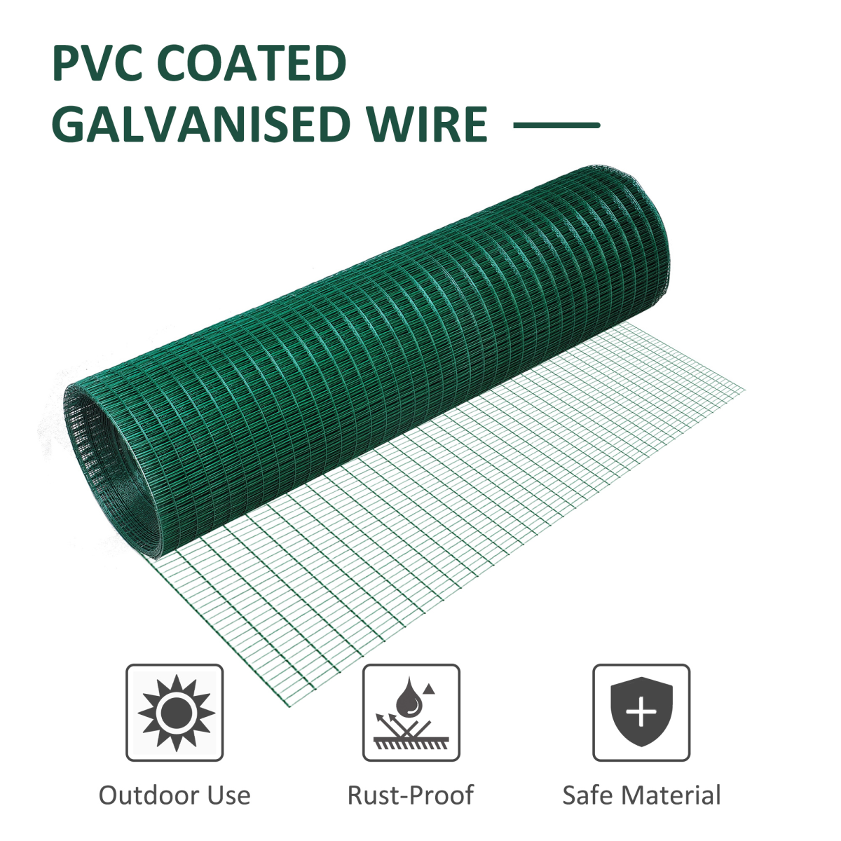 PVC Coated Galvanised Welded Wire Mesh Fence for Chicken Poultry Aviary Run Hutch Garden Bird Proofing