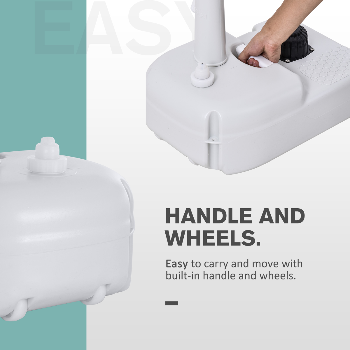 Portable Camping Sink with Foot Pump, 17L Water Tank, Towel Holder, Hand Sanitizer Tank and Drainage Hose