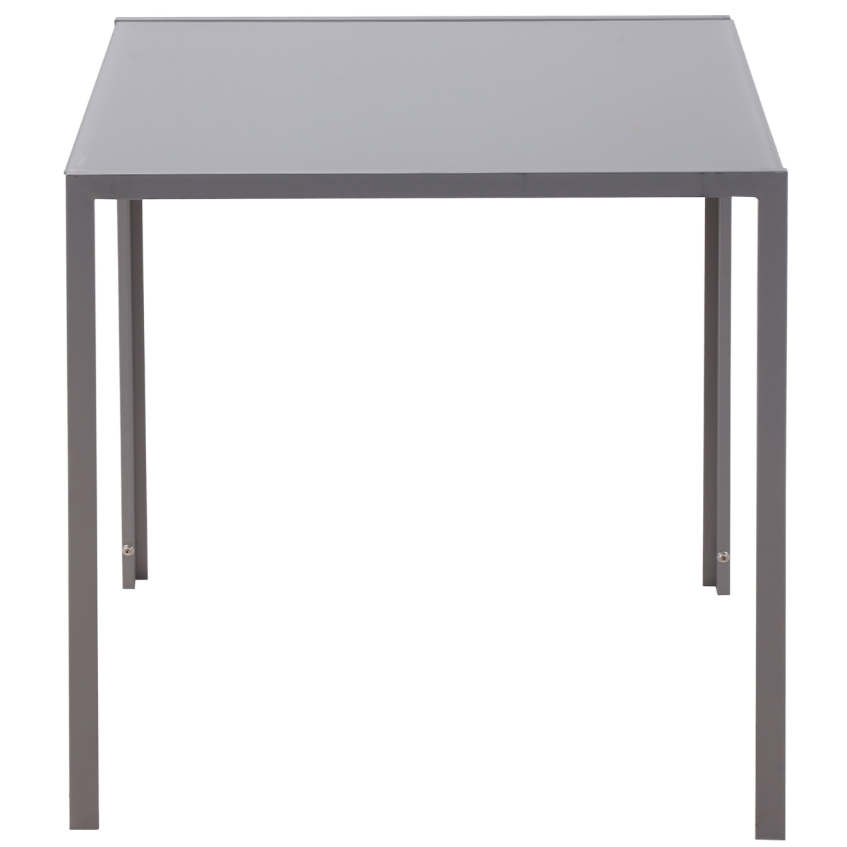 HOMCOM Square Tempered Glass Dining Table with Steel Frame