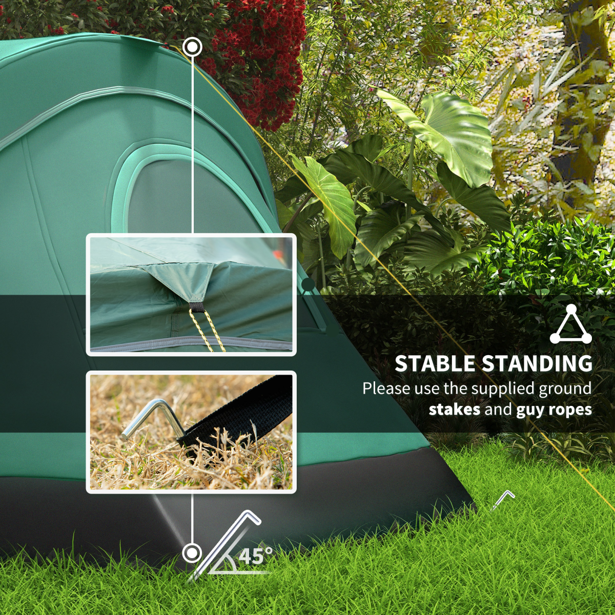 Outdoor Camping Tent For 5-6 W/ Bag, Fiberglass & Steel Frame