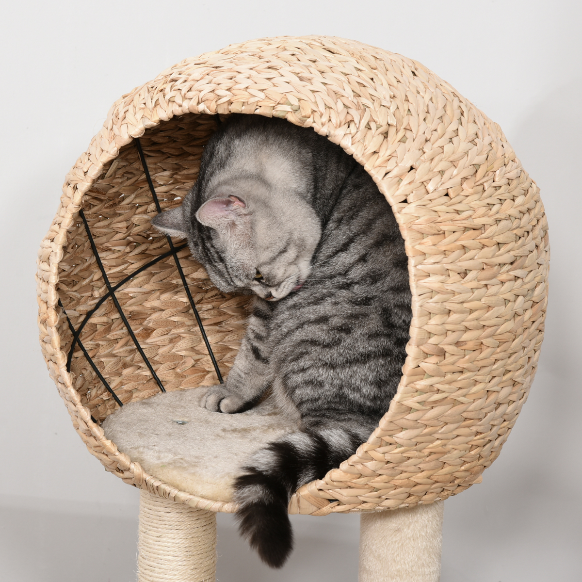 100cm Cat Tree Tower Kitten Climbing Tower W/ Scratching Post Condo Pawhut