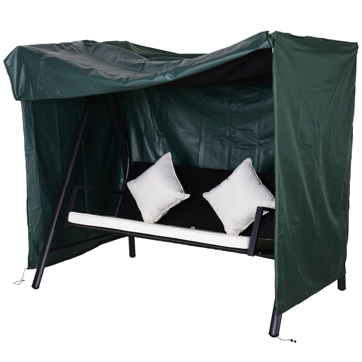 Outsunny 600D Oxford Polyester Waterproof Outdoor Swing Chair Cover with Zipper, Drawstring and Buckle