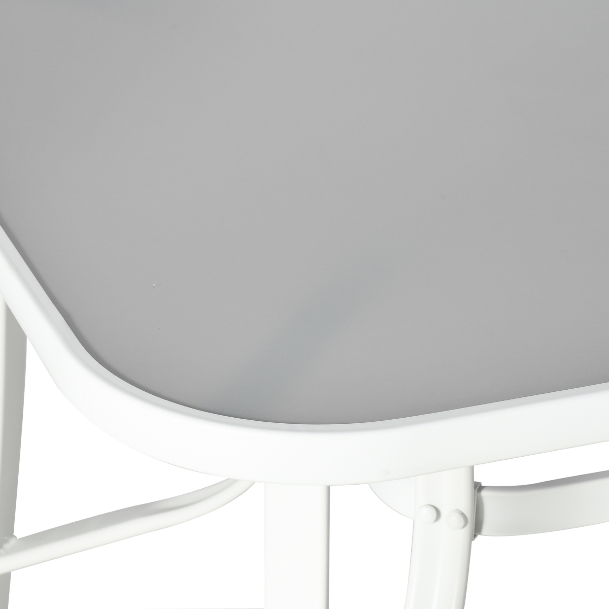 Outsunny 7 Piece Grey Outdoor Garden Dining Set with 6 Armchairs and Glass Top Table
