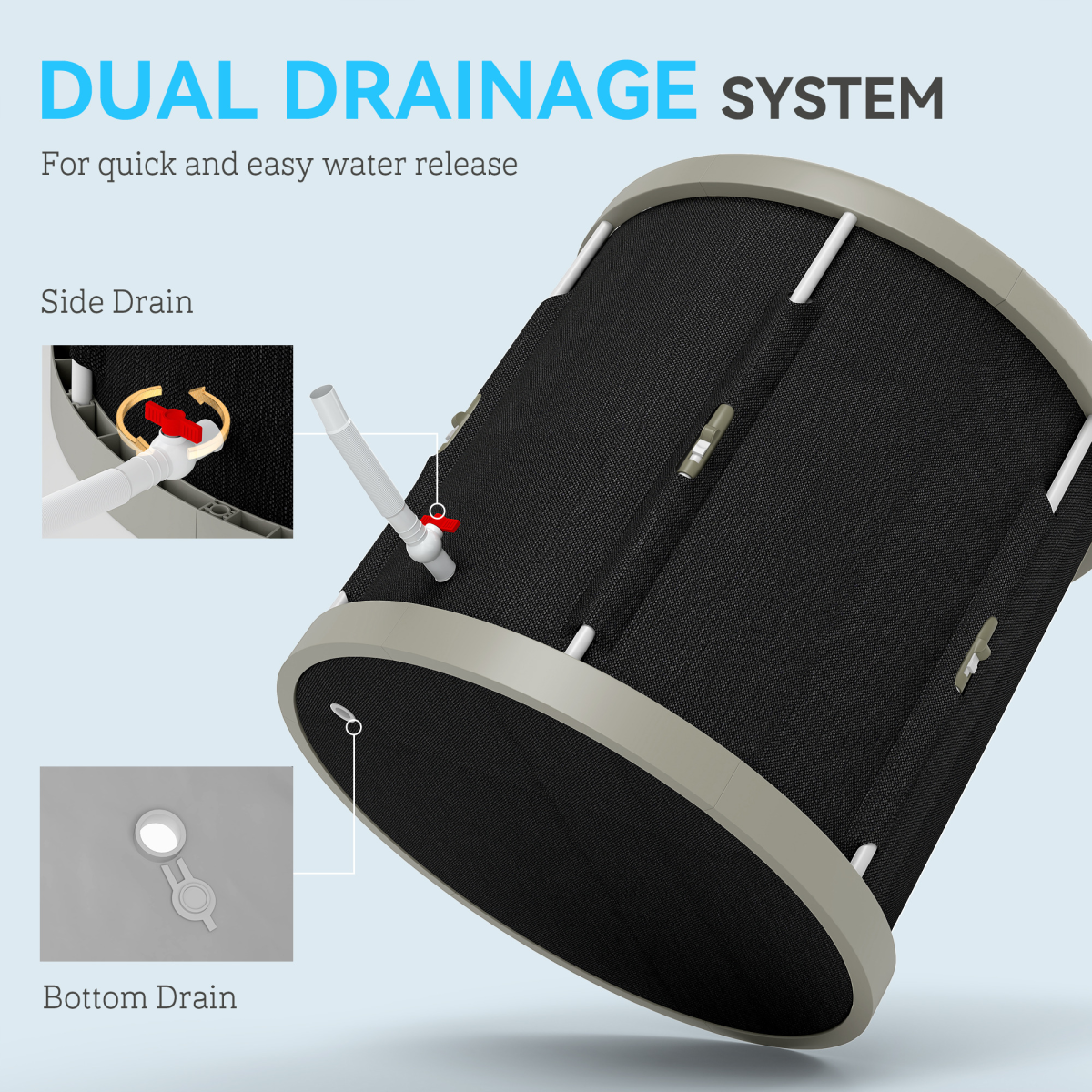SPORTNOW 210L Portable Ice Bath Tub for Cold Water Therapy, Black