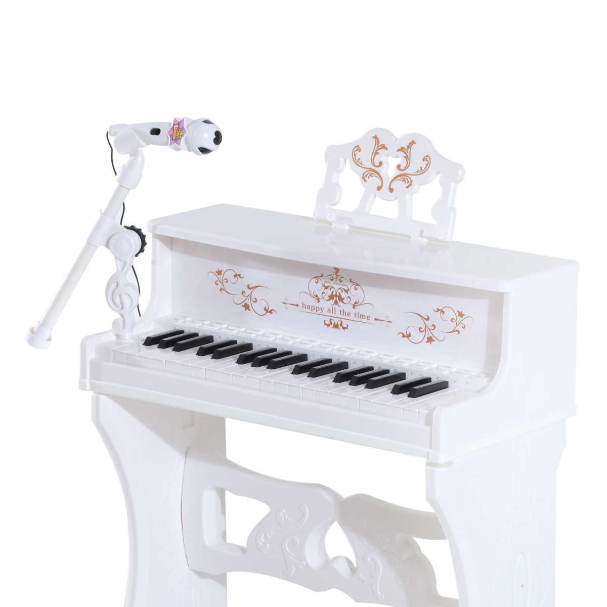 37-Key Kids Battery Piano Keyboard with Microphone & Stool