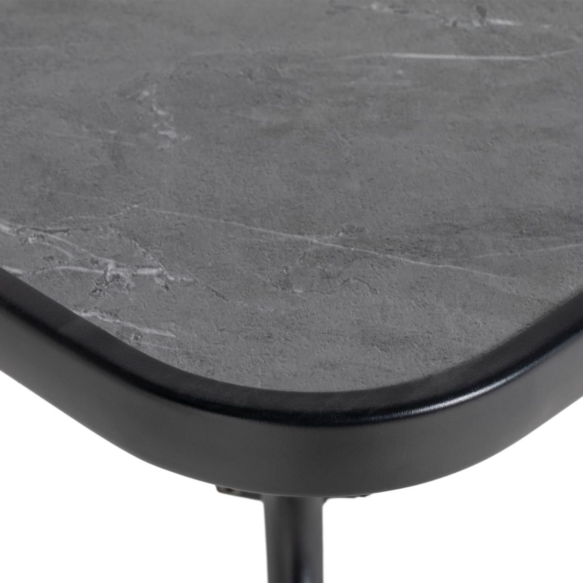 Outsunny Faux-Marbled Patio Table with 42mm Umbrella Hole Steel Frame 80 x 80 cm
