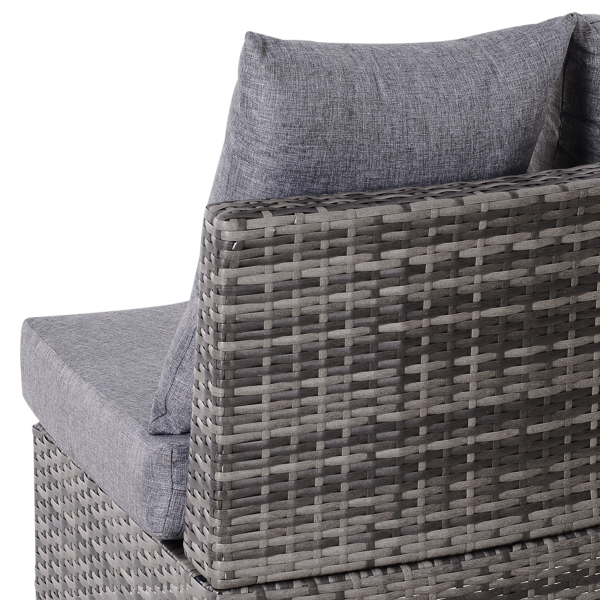 Outsunny 5-Piece Half Moon Rattan Garden Sofa Set, Grey