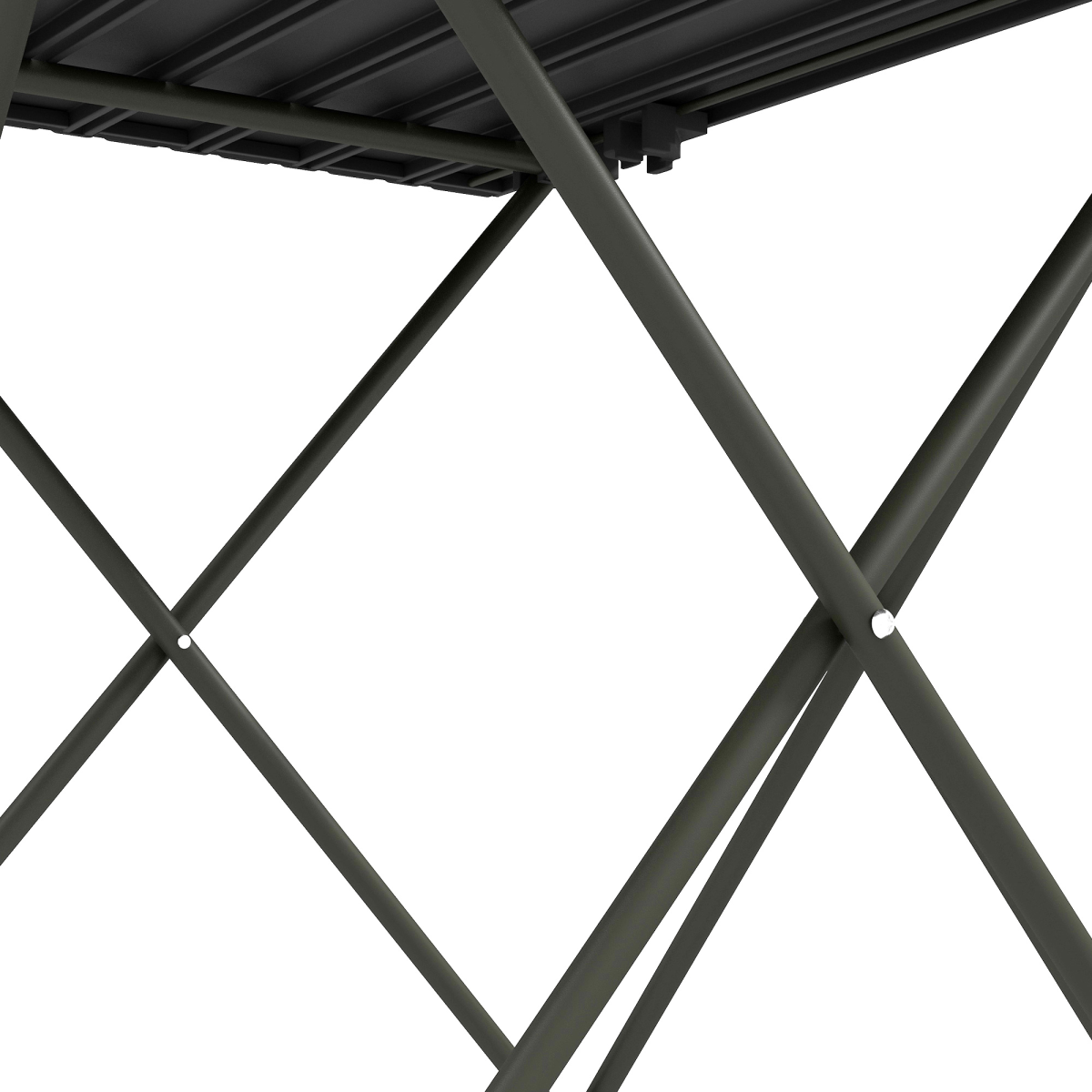 Outsunny Folding Camping Table, Metal, Portable with Carry Bag, Black
