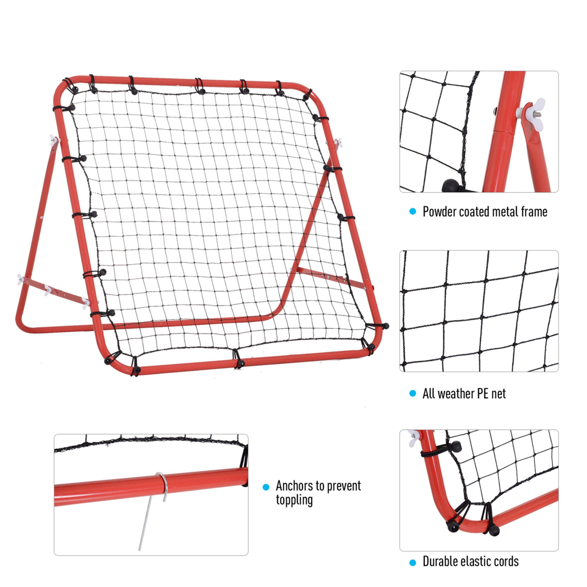 Adjustable Rebounder Net for Football, Baseball & Tennis Training