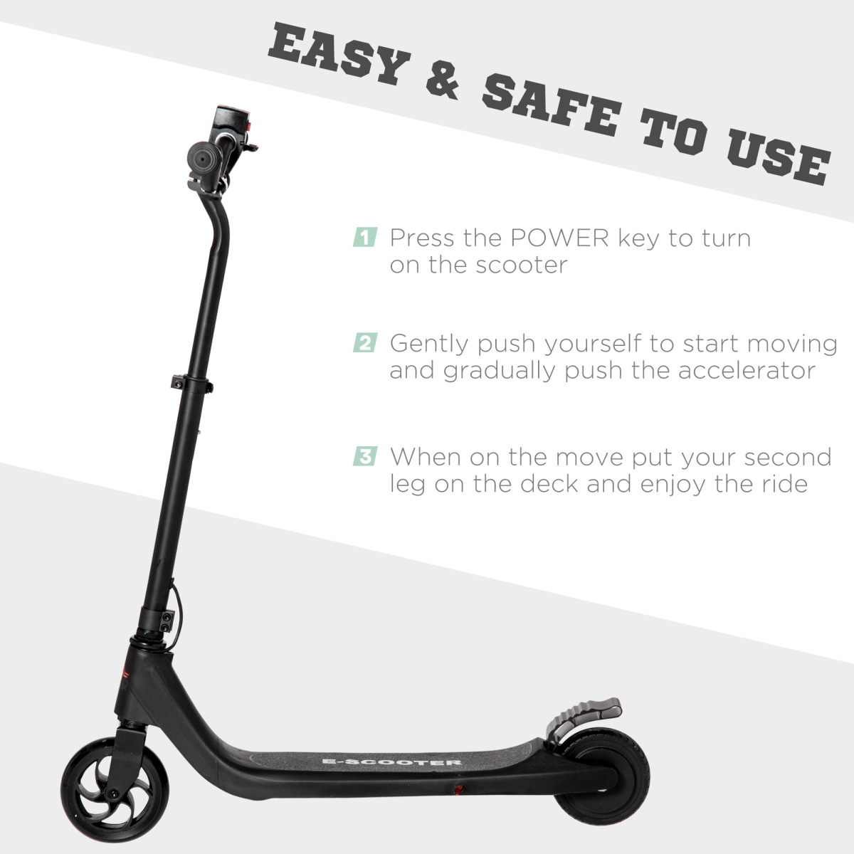 120W Electric Scooter with Battery Level Display, Rear Brake, Adjustable Height, Black