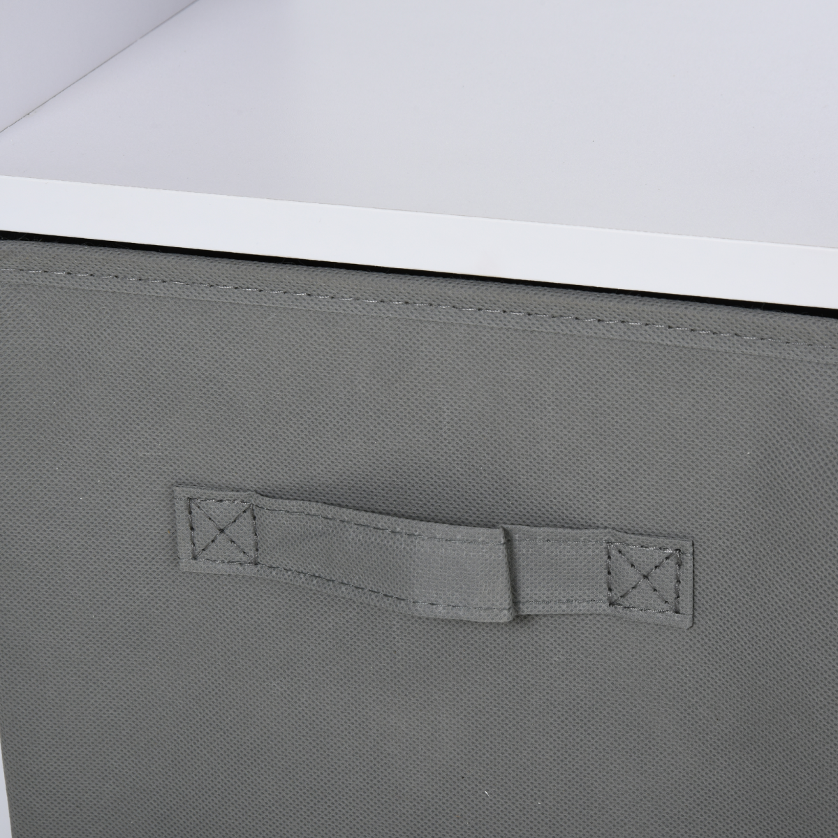 Freestanding 4-Cube Storage Cabinet Bookcase with 2 Fabric Drawers