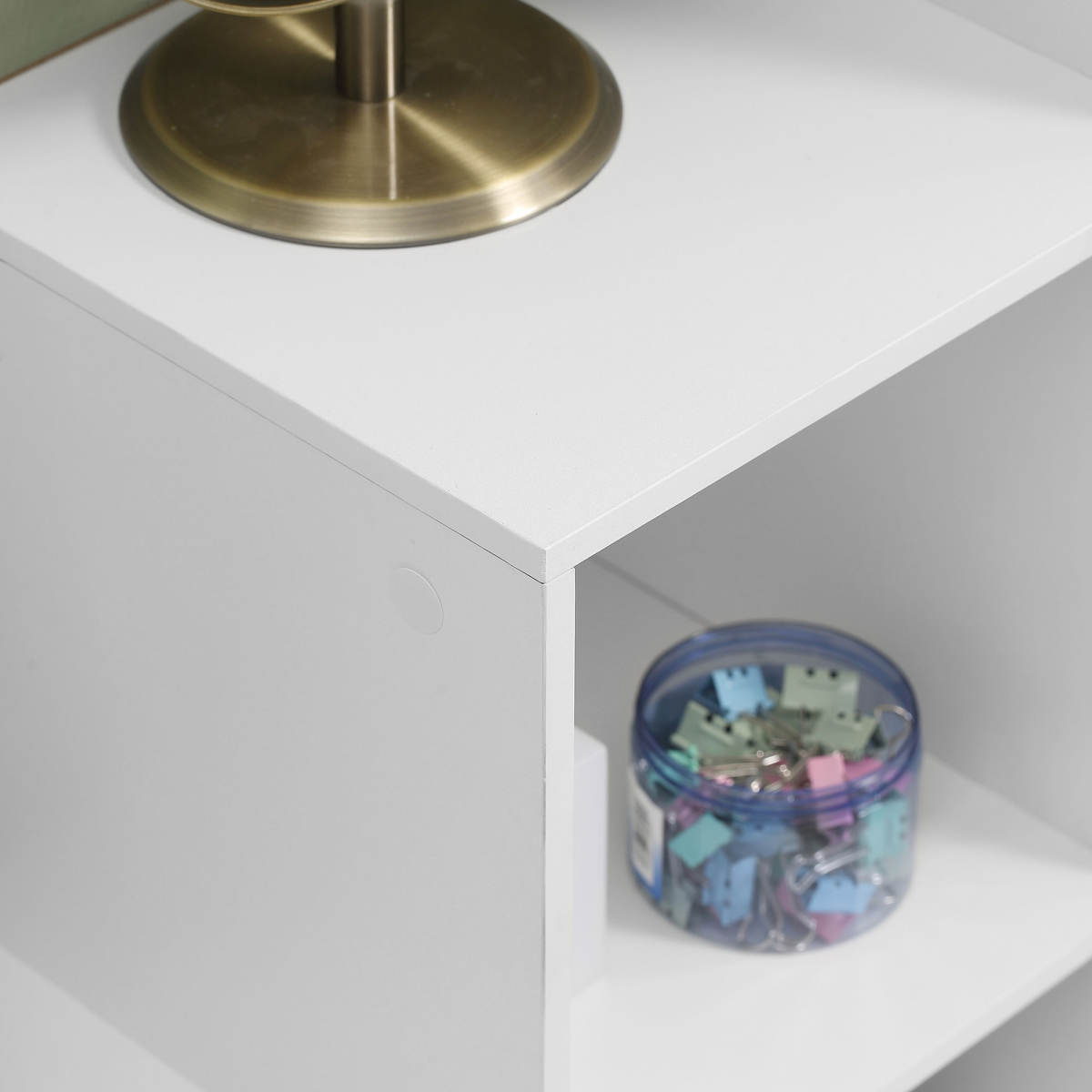 HOMCOM Storage Cabinet with 6 Cubes and 3-Tier Shelf, White, Particle Board Closet Organiser