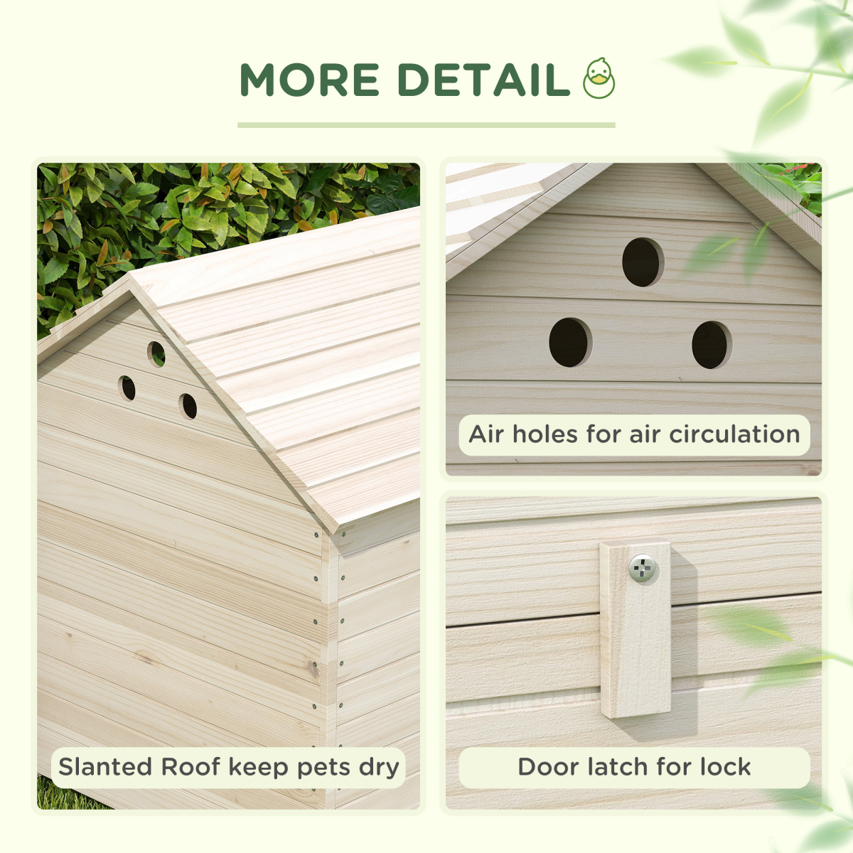 PawHut Wooden Duck House with Openable Roof, Raised Base & Air Holes