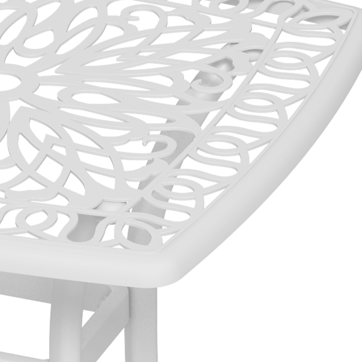 Outsunny White Cast Aluminium Bistro Table with Umbrella Hole