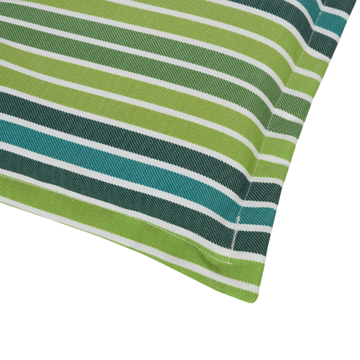 Set of 2 Green Striped Outdoor Bench Seat Cushions