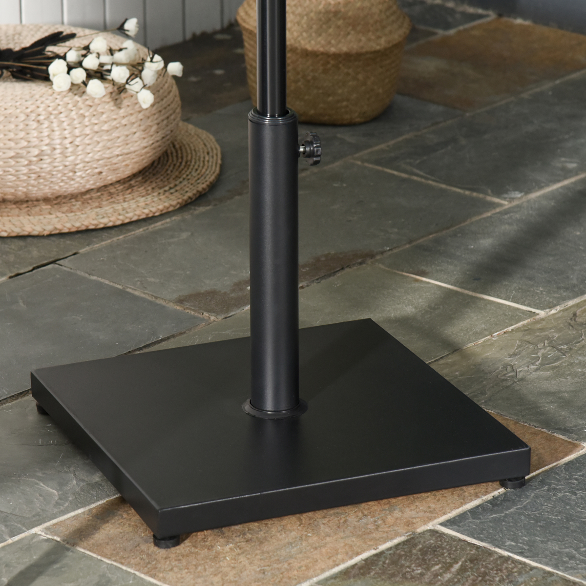 Outsunny Heavy Duty Adjustable Steel Parasol Base Black