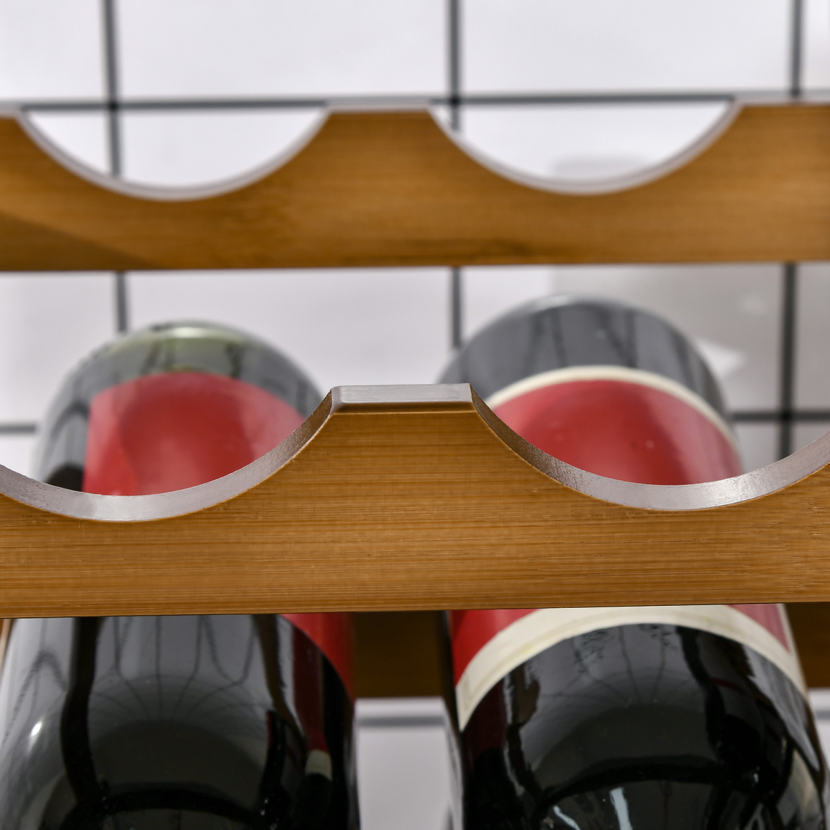 Bamboo 16-Bottle Wine Rack, 4-Tier Countertop Storage Display