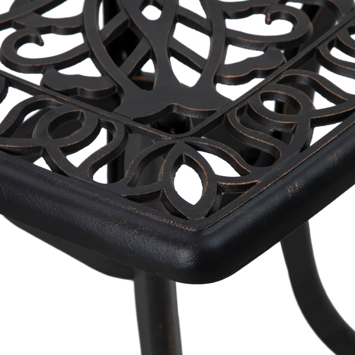 Outsunny Bronze Cast Aluminium Bistro Table with Umbrella Hole
