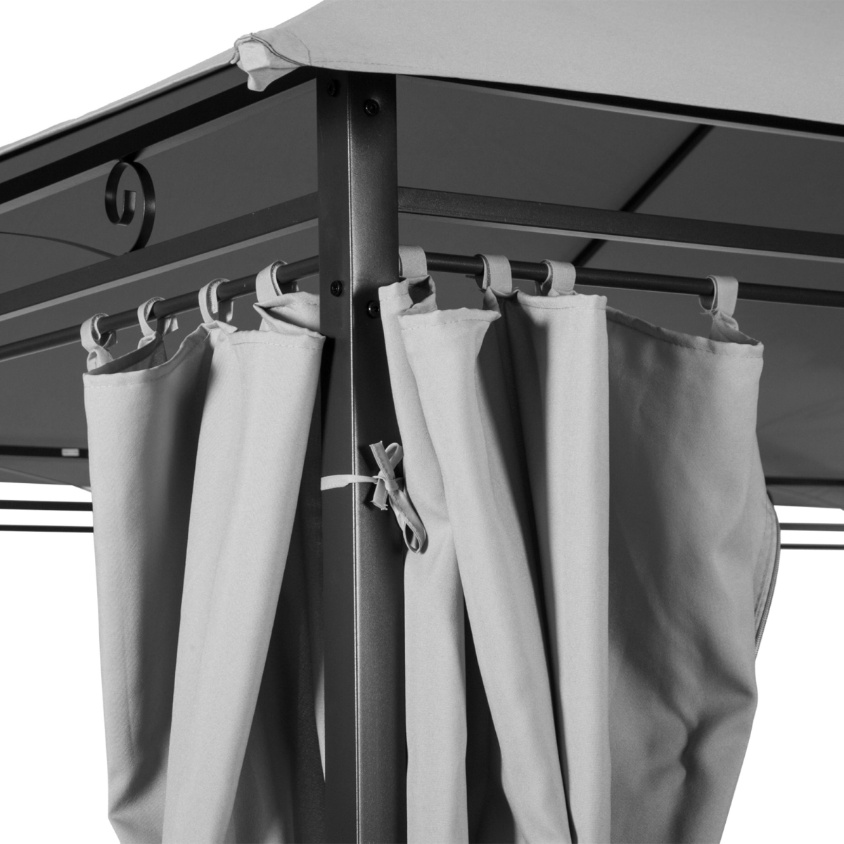 Outsunny 4m x 3(m) Outdoor 2-Tier Steel Frame Gazebo w/ Curtains Outdoor Garden