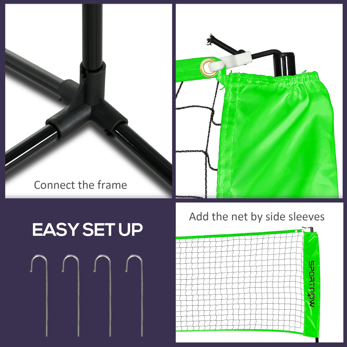 SPORTNOW Adjustable Badminton, Pickleball & Volleyball Net Set