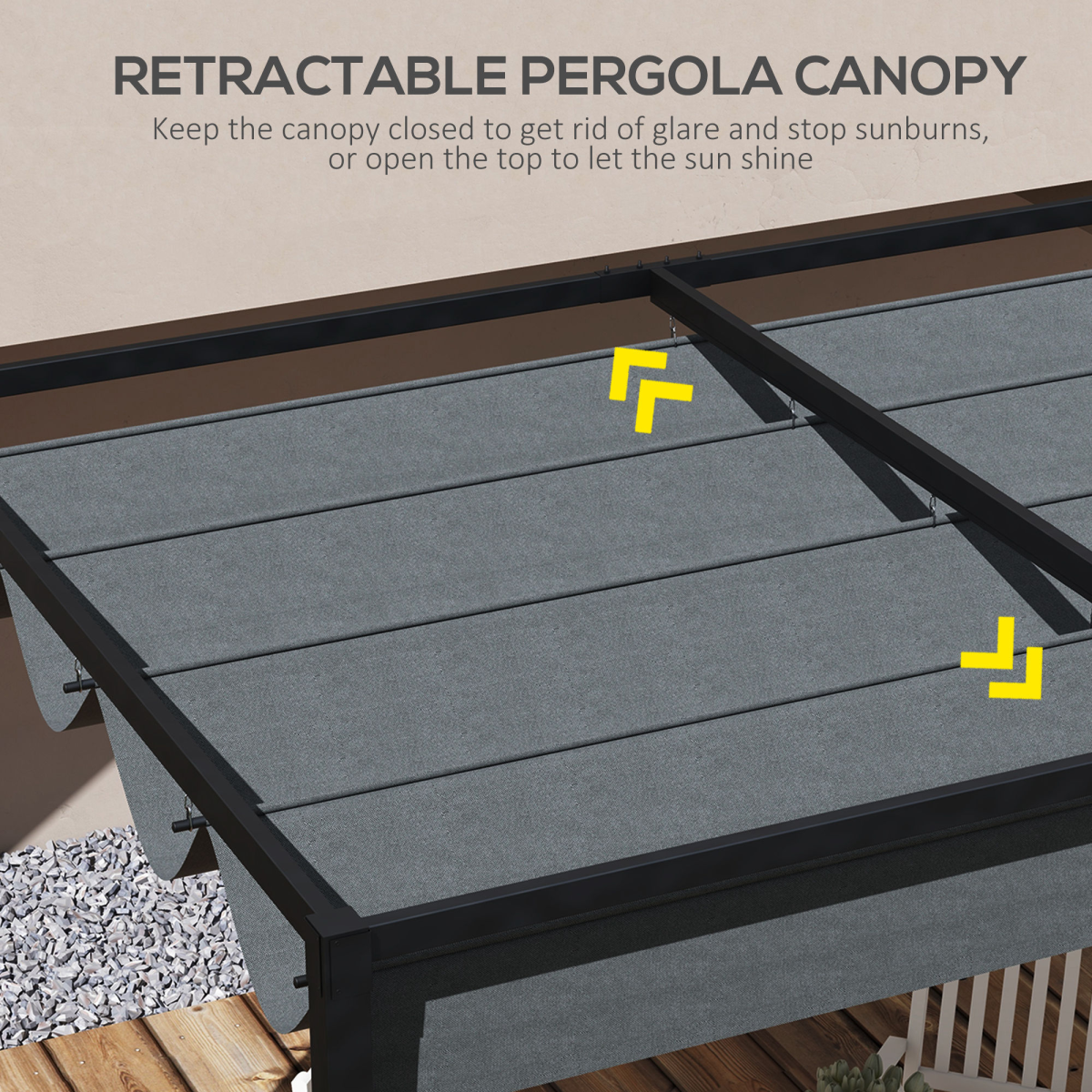 Outsunny Pergola Sun Shade Cover Roof Replacement for 3 x 2.15m Pergola, Grey