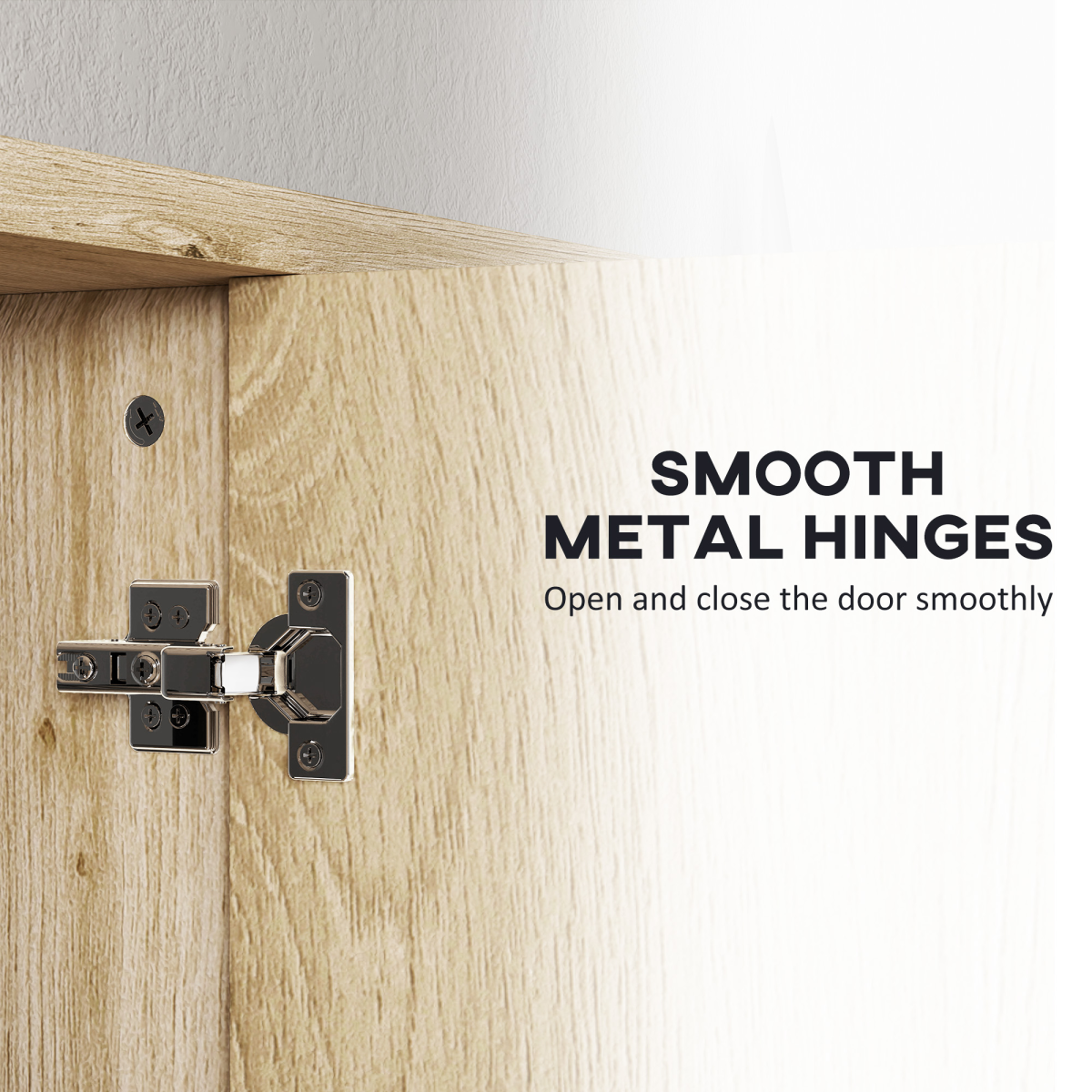 HOMCOM Wall Mounted Bathroom Mirror Cabinet with 5 Shelves, Natural