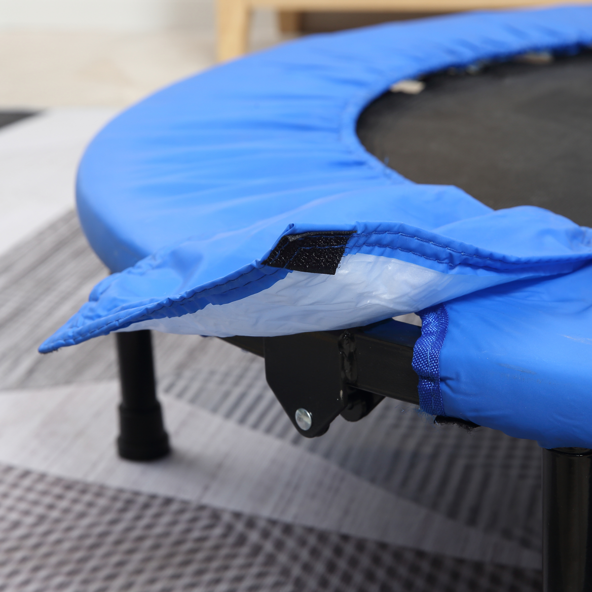 96 cm Foldable Mini Fitness Trampoline Rebounder, Blue, HOMCOM