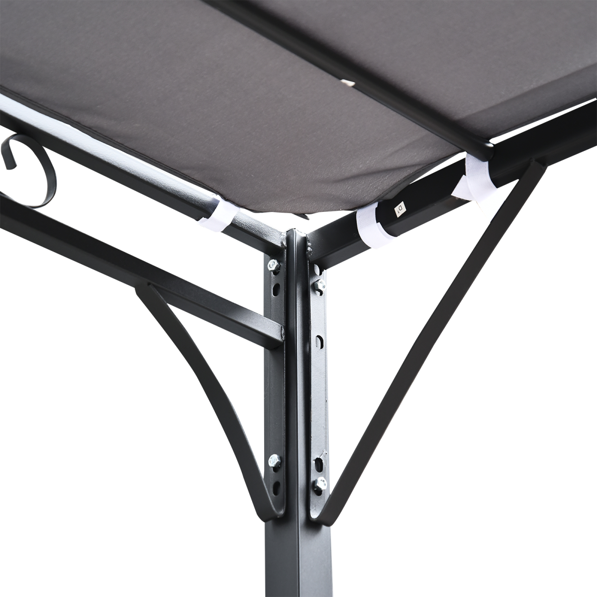 Outsunny 3x3m Freestanding Metal Wall Awning Canopy, Grey