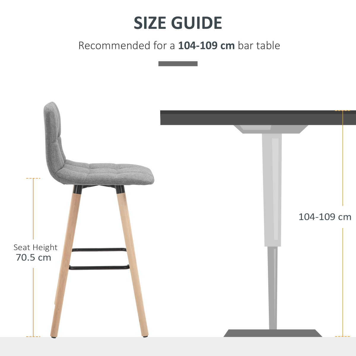 Set of 2 Grey Button-Tufted Armless Counter Height Bar Stools