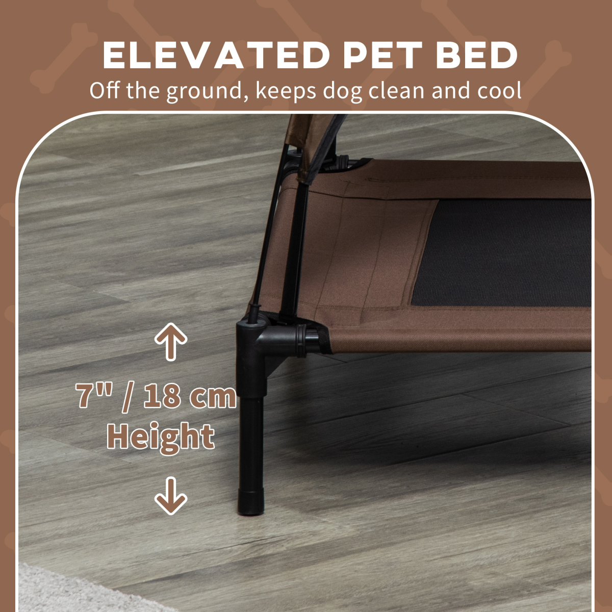 PawHut Elevated Dog Bed Cot Tent with Canopy, Outdoor Shelter