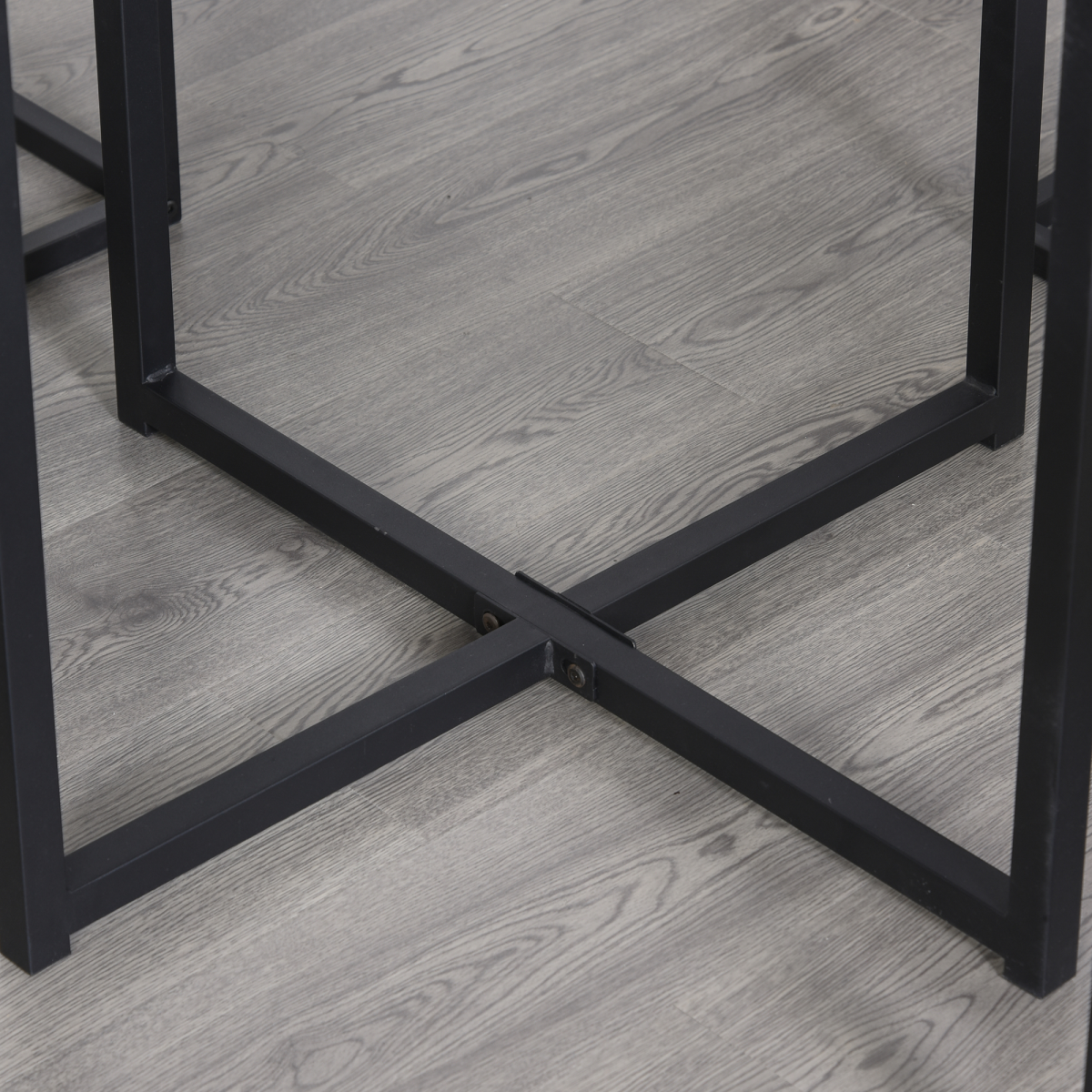 HOMCOM 5-Piece Dining Set with Table and 4 Stools, Steel Frame, Black/Brown