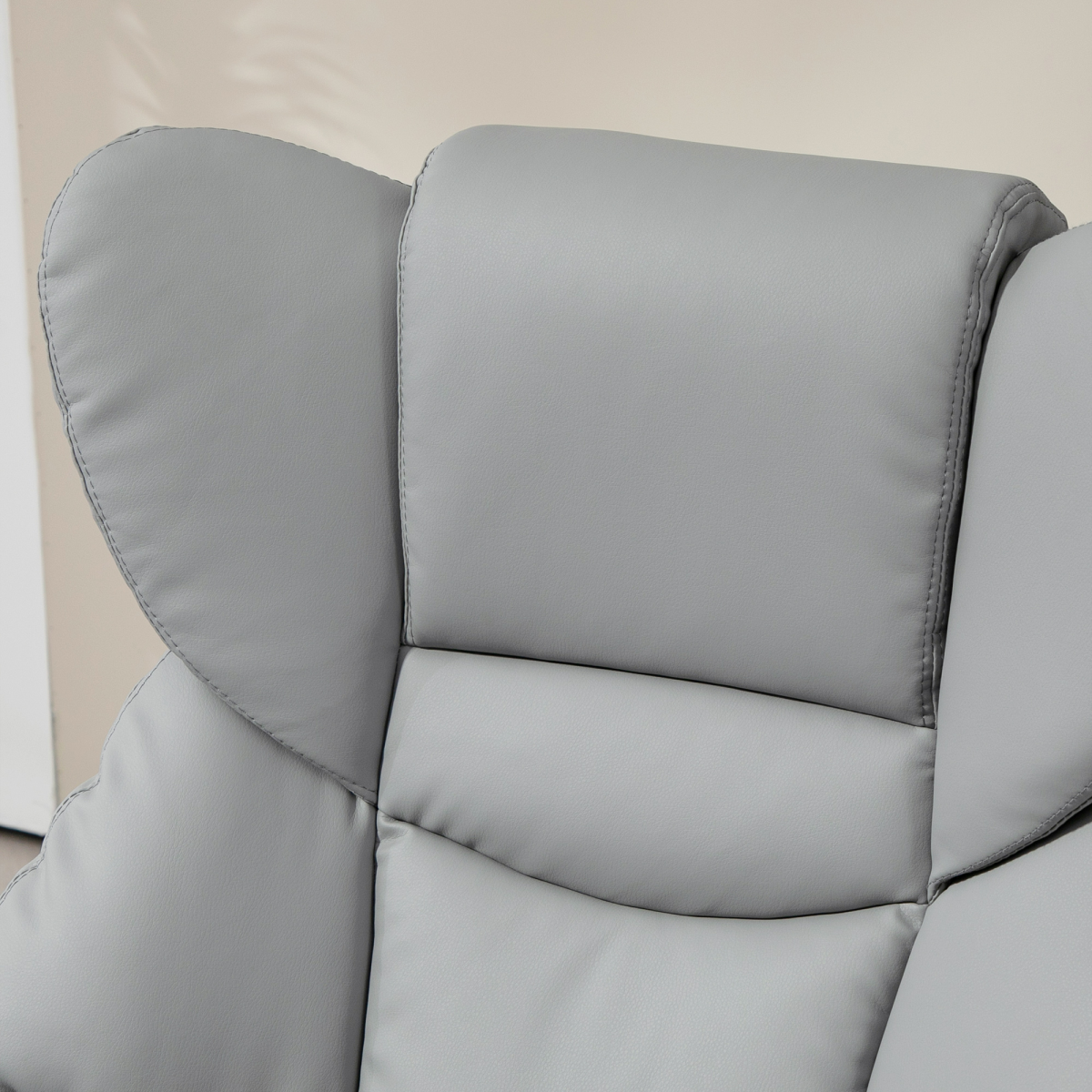 HOMCOM Manual Swivel Recliner Armchair with Footstool, Light Grey