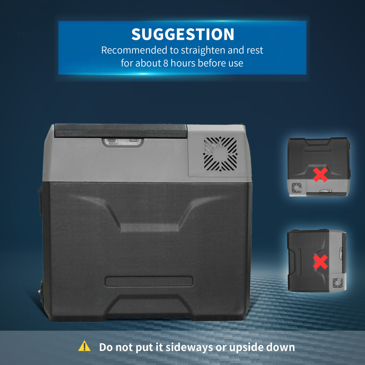 Portable Car Refrigerator 50L, 12/24V Fridge Freezer, Adjustable to -20°C, Touch Control Panel, USB Charging, Wheels