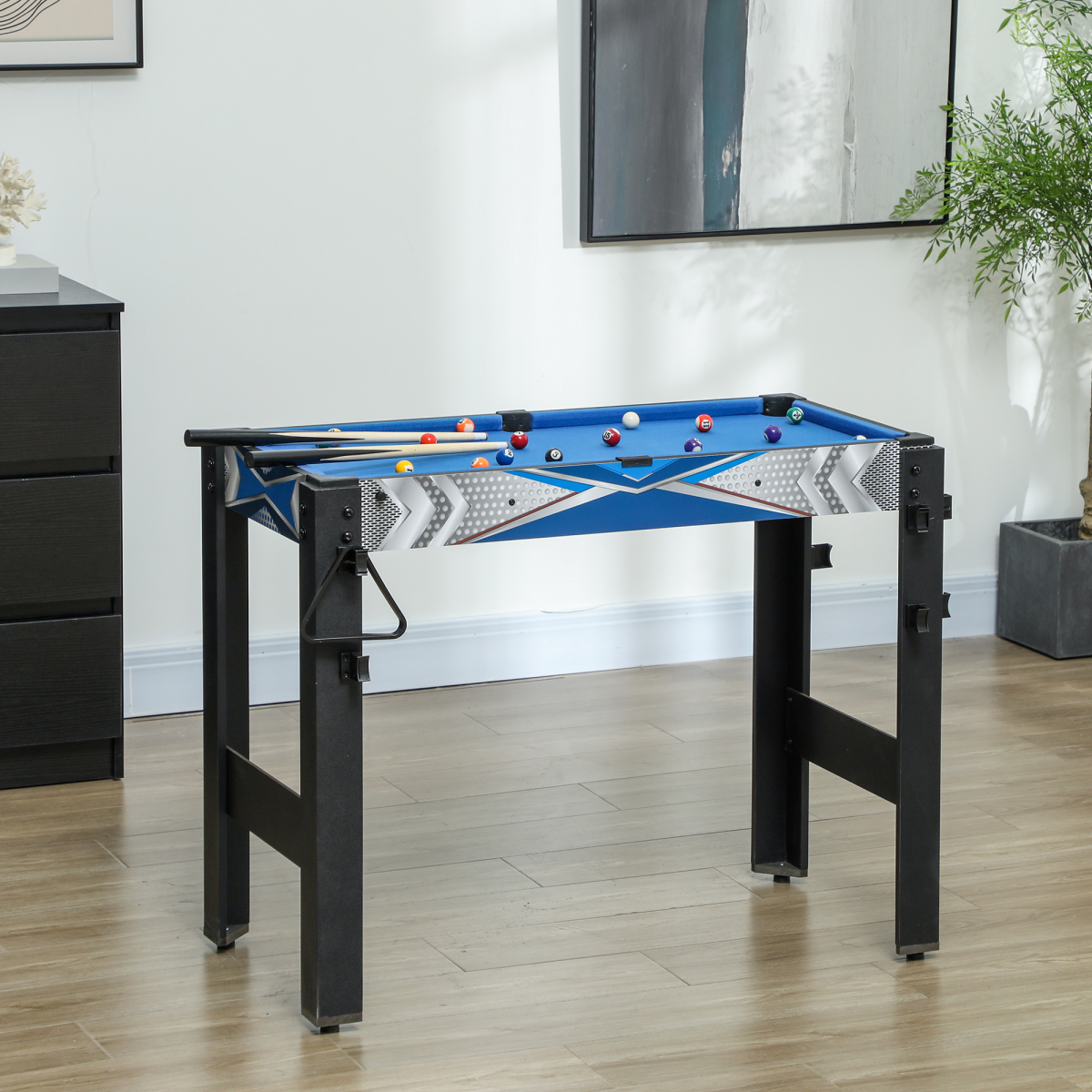 SPORTNOW 5-in-1 Game Table Combo for Kids, Blue