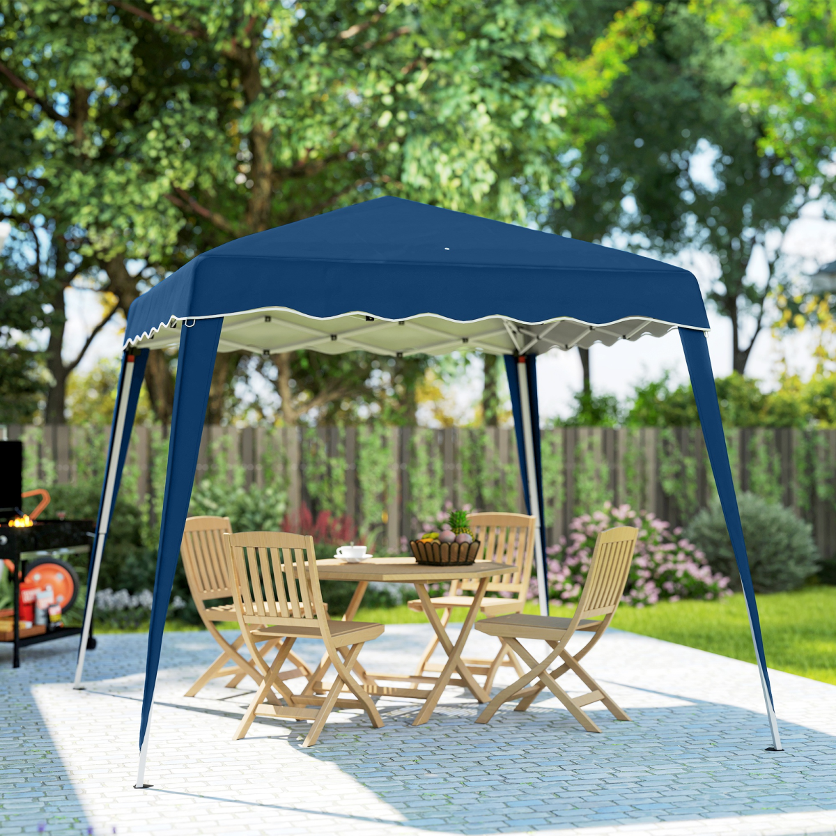 Outsunny 2.5m x 2.5m Pop Up Gazebo Tent, Water-Resistant, Blue